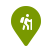 green infographic white peron walking