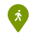 green infographic white person walking