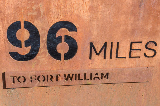 96 Miles sign