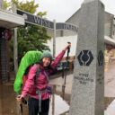 Kimberly at the start of the West Highland Way in Milngavie