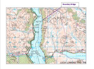 Map showing Boundary Bridge