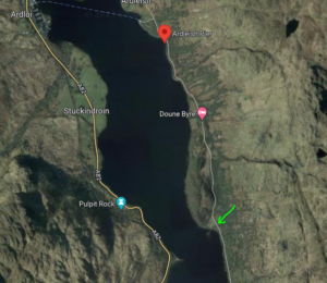 Map of West Highland Way around Smugglers' Cove