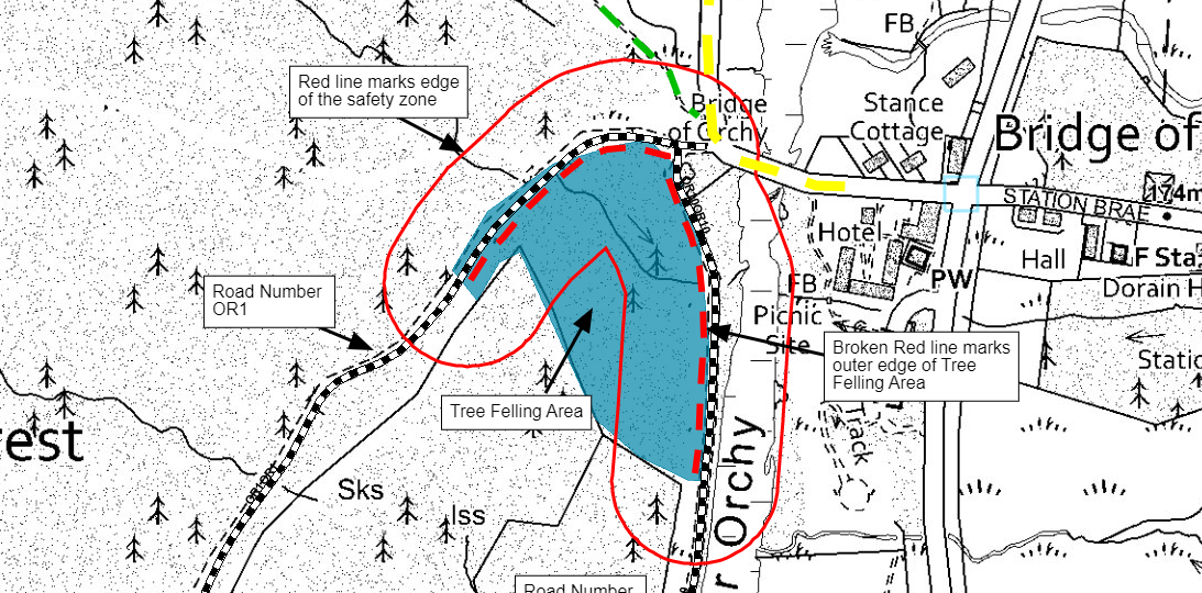 FLS map of tree felling in Bridge of Orchy