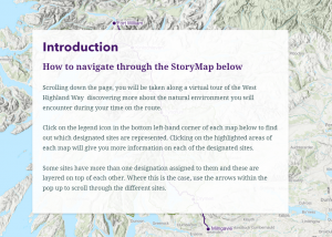 Overview map of WHW storymap with introductory text